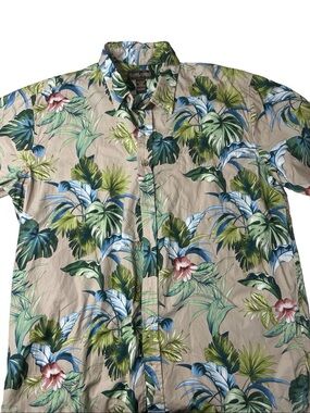 Cookie Street Hawaiian Islands Tropical Aloha Shirt Men’s Large 100% Cotton